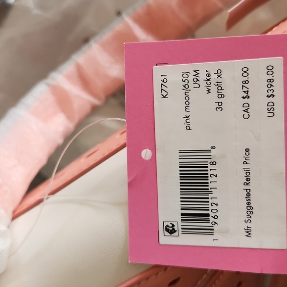 Kate Spade Pink Squeeze Wicker Leather 3d Grapefruit Crossbody Bag NWT - Picture 4 of 5